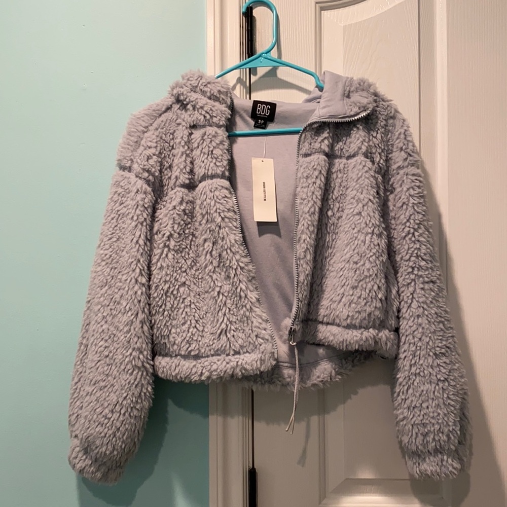 BDG cropped hooded fleece jacket